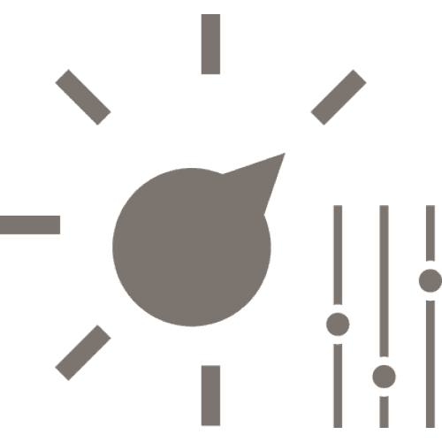 Icon of a dial and several control units