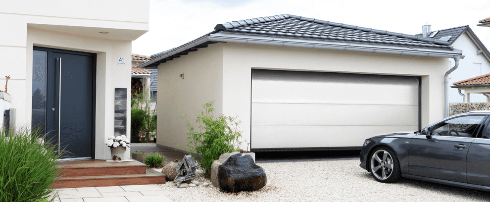 Superior overhead sectional door Style in traffic white