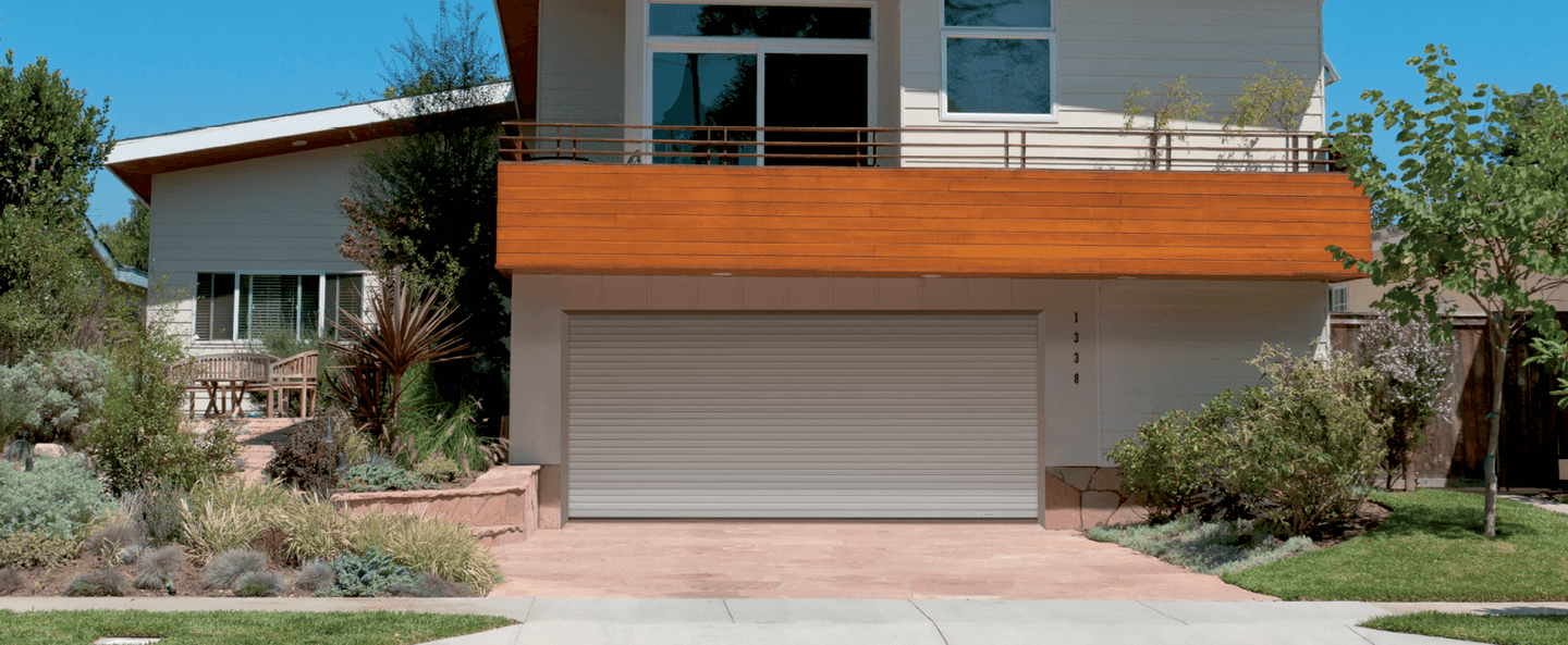 white roller door in house